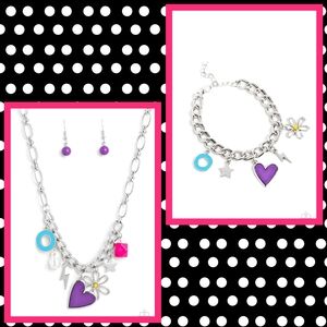 Paparazzi Living in CHARM-ony - Purple Necklace Set